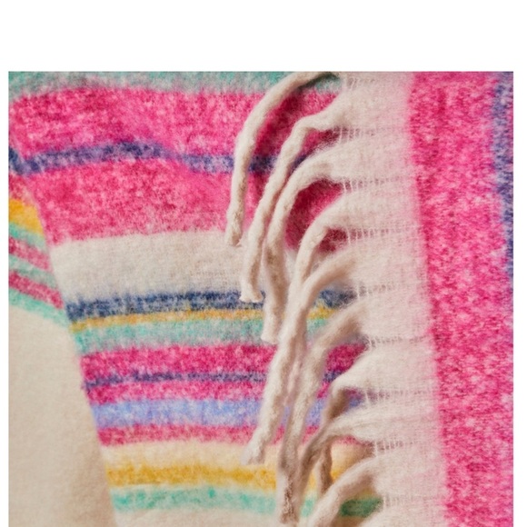 Free People Colorful Skye Stripe Throw Blanket Wrap, NWT - Picture 5 of 11